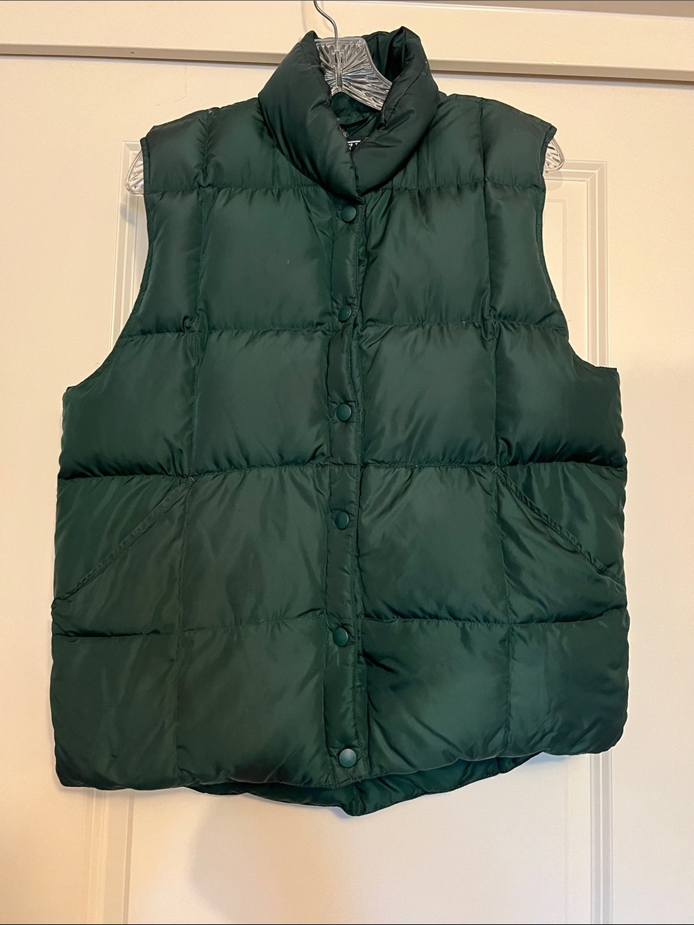 Lands End Green Down Puffer Vest S 6-8 EUC